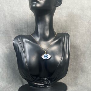 Blue and Gold Eye Pendant Necklace